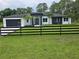 Charming single-story home with modern design, black trim, and lush landscaping at 42157 Tamarac St, Eustis, FL 32736