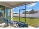Screened-in patio with seating area, providing shade and backyard access at 15828 Starlite St, Clermont, FL 34714
