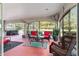 Relaxing screened patio with seating area and view of golf course at 17112 Se 71St Lewisfield Ter, The Villages, FL 32162