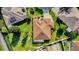 Bird's-eye view of a single-story house with a brown roof and lush green landscaping at 17716 Se 85Th Ellerbe Ave, The Villages, FL 32162