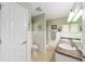 Double vanity bathroom with shower and toilet at 1904 De Hoyos Pl, The Villages, FL 32159