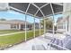 Screened porch with seating and backyard view at 1904 De Hoyos Pl, The Villages, FL 32159
