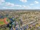 Aerial view of community, showcasing homes and surrounding landscape at 2486 Five Forks Trl, The Villages, FL 32162