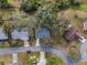 Aerial view of a single-Gathering home in a residential area with mature trees at 26117 Newcombe, Leesburg, FL 34748