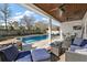 Spacious covered patio overlooking the pool and backyard at 2746 Se 19Th Ct, Ocala, FL 34471