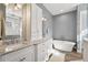 Elegant bathroom with double vanity, soaking tub, and walk-in shower at 2746 Se 19Th Ct, Ocala, FL 34471
