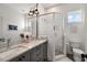 Elegant bathroom with double vanity and shower at 2746 Se 19Th Ct, Ocala, FL 34471