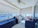 Relaxing sunroom with wicker furniture and a view of the backyard at 3817 Doune Way, Clermont, FL 34711