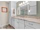 Modern bathroom with granite countertop and walk-in shower at 10662 Se 174Th Loop, Summerfield, FL 34491