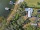 Bird's eye view of house, dock and lake at 17531 County Road 455, Montverde, FL 34756