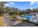 Inviting backyard oasis featuring a refreshing pool, lush landscaping, and ample space for relaxation at 2937 Eagles Nest Rd, Fruitland Park, FL 34731