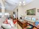 Bright living room with hardwood floors, comfy seating, and a large colorful rug at 305 W Lady Lake Blvd, Lady Lake, FL 32159