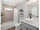 Updated bathroom features a soaking tub, modern vanity, and stylish fixtures at 3259 Markward Dr, The Villages, FL 32163