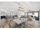 Open concept kitchen and dining area with modern finishes and hardwood floors at 3259 Markward Dr, The Villages, FL 32163