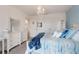 Bedroom with white dresser and blue bedding at 410 Cheeota Ct, Minneola, FL 34715