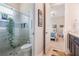 Spa-like bathroom with glass shower and bedroom view at 5072 Greens Dr, Lady Lake, FL 32159