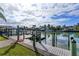 Private boat dock offering convenient access to the waterway at 100 Via Capri, New Smyrna Beach, FL 32169