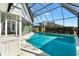 Inviting, refreshing blue swimming pool with screened enclosure at 1107 Sugar Loaf Key Loop, Lady Lake, FL 32159