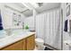 Guest bathroom with vessel sink and shower/tub combo at 1209 Elysium Blvd, Mount Dora, FL 32757