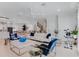 Bright living room with white sofa and blue accents, open to kitchen at 133 S Park Ave, Winter Garden, FL 34787