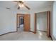 Spacious bedroom with a ceiling fan and large closet at 2355 Lakeview Ave, Clermont, FL 34711