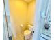 Small half bathroom with toilet and pedestal sink at 24947 Cranes Roost Cir, Leesburg, FL 34748