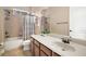 Bathroom with shower/tub combo and vanity at 25833 Feather Ridge Ln, Sorrento, FL 32776