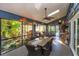 Relaxing screened porch with dining area and wicker furniture at 2614 W Ponkan Rd, Apopka, FL 32712