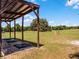 Covered driving range with multiple hitting bays and a view of the course at 26409 Evert St, Leesburg, FL 34748