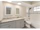 Updated bathroom with granite countertops and subway tile at 3437 Starfish Ave, Fruitland Park, FL 34731