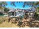 Fenced backyard featuring a screened-in porch and lush landscaping offering a serene and private outdoor space at 36703 Sandy Ln, Grand Island, FL 32735