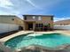 Private kidney-shaped pool with fountain; spacious backyard at 5036 Gandross Ln, Mount Dora, FL 32757