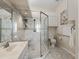 Bathroom boasts double vanity and a large walk-in shower at 6220 Topsail Rd, Lady Lake, FL 32159