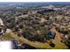 Aerial view highlighting home's private lot near lake and community at 73 N Carol Ave, Mascotte, FL 34753