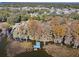 Waterfront property with dock and large trees, shown in an aerial view at 9724 Rosemary Ln, Leesburg, FL 34788