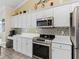 Bright kitchen with stainless steel appliances and mosaic backsplash at 12413 Se 176Th Loop, Summerfield, FL 34491