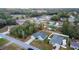 Areal view of a residential area showcasing well-kept homes with green lawns and mature trees at 15065 Se 93Rd Ave, Summerfield, FL 34491