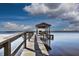 Wooden dock extending into calm water at 1735 Lakeshore Dr, Mount Dora, FL 32757