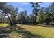 Large backyard with lush green grass and mature trees at 23720 Sundance Dr, Sorrento, FL 32776