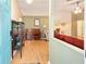 Living room with hardwood floors, a piano, and a red couch at 26 Pecan Pass Run, Ocala, FL 34472