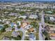 Aerial view of a single-Gathering home with a pool and landscaped yard in a residential neighborhood at 307 Batesburg Way, The Villages, FL 32162