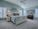 Relaxing main bedroom with carpeted floors and ensuite bathroom at 3590 Ithaca Ter, The Villages, FL 32163