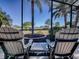 Enjoy the view from this screened patio with comfortable seating at 3590 Ithaca Ter, The Villages, FL 32163