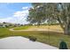 Landscaped backyard with golf course views at 4557 Antietam Creek Trl, Leesburg, FL 34748