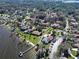 Wide aerial view of waterfront homes and community amenities at 601 Waterwood Dr, Yalaha, FL 34797