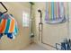 Convenient outdoor pool shower with storage at 6525 Borg St, Leesburg, FL 34748