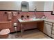 Pink retro bathroom with updated fixtures at 1401 Lake Shore Blvd, Tavares, FL 32778