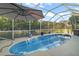 Inviting screened pool area with patio and umbrella at 1712 Palo Alto Ave, The Villages, FL 32159