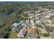 Aerial view showing a single-Gathering home's location in a cul-de-sac at 21509 Castle View Ct, Leesburg, FL 34748