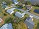 Aerial view of house and surrounding neighborhood at 26154 Newcombe Cir, Leesburg, FL 34748